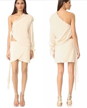 Bec + Bridge Cream Rosewood one shoulder dress
